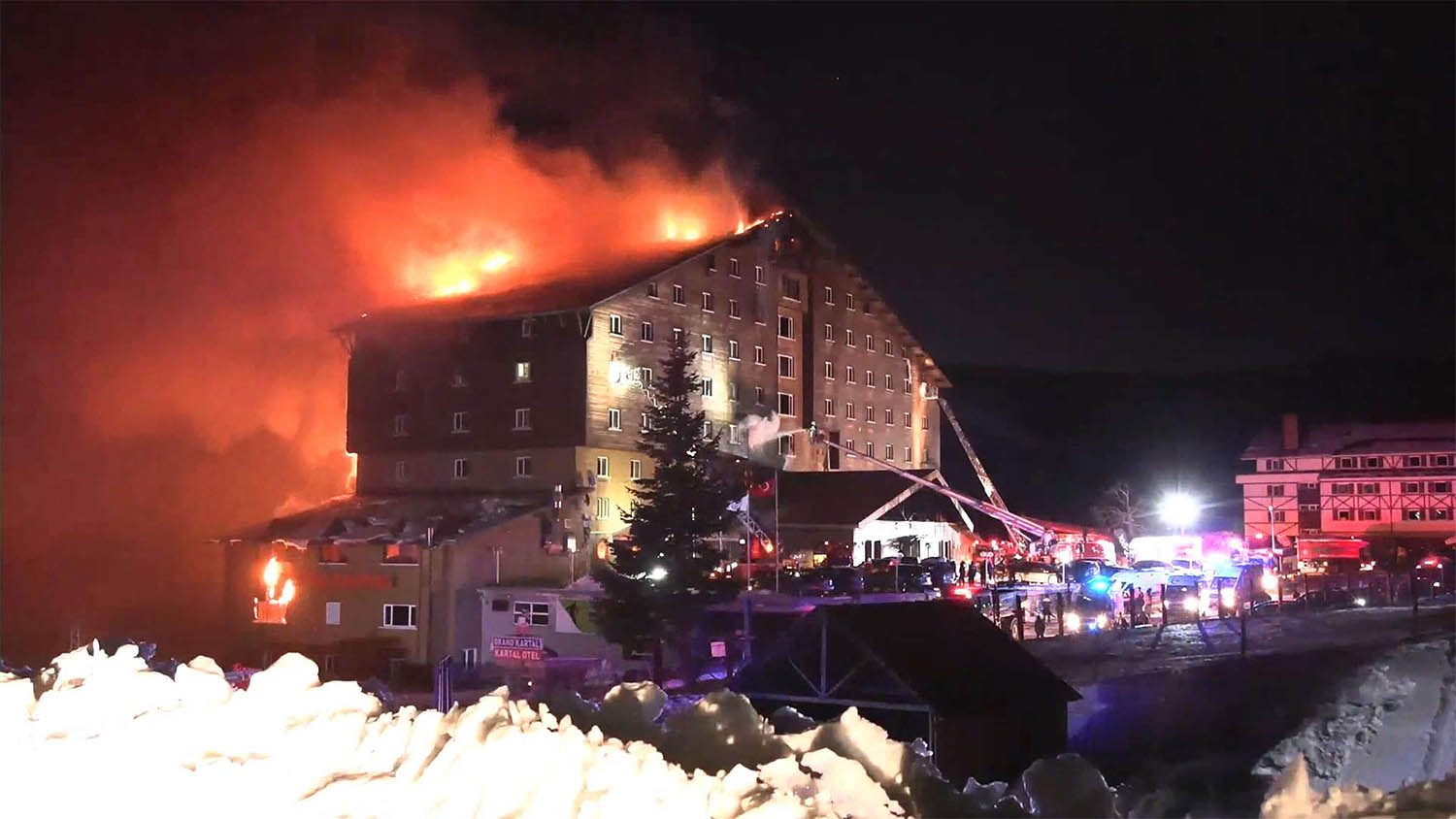 The fire is believed to have started in the restaurant section at around midnight