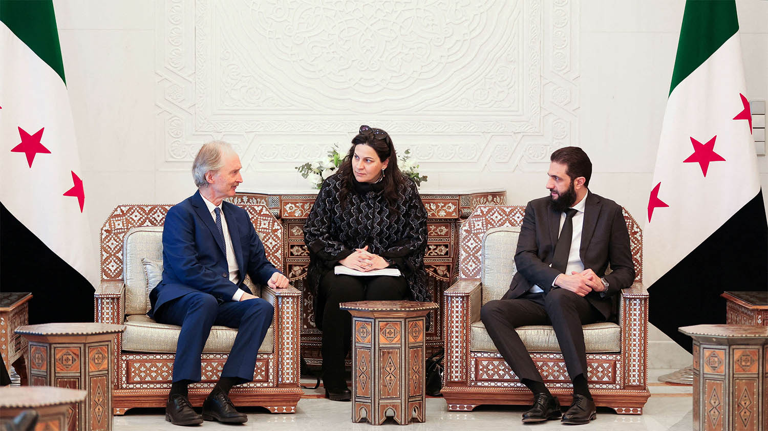 UN Special Envoy for Syria Geir Pederson meets with Syria's de facto leader Ahmed al-Sharaa in Damascus, Syria last January