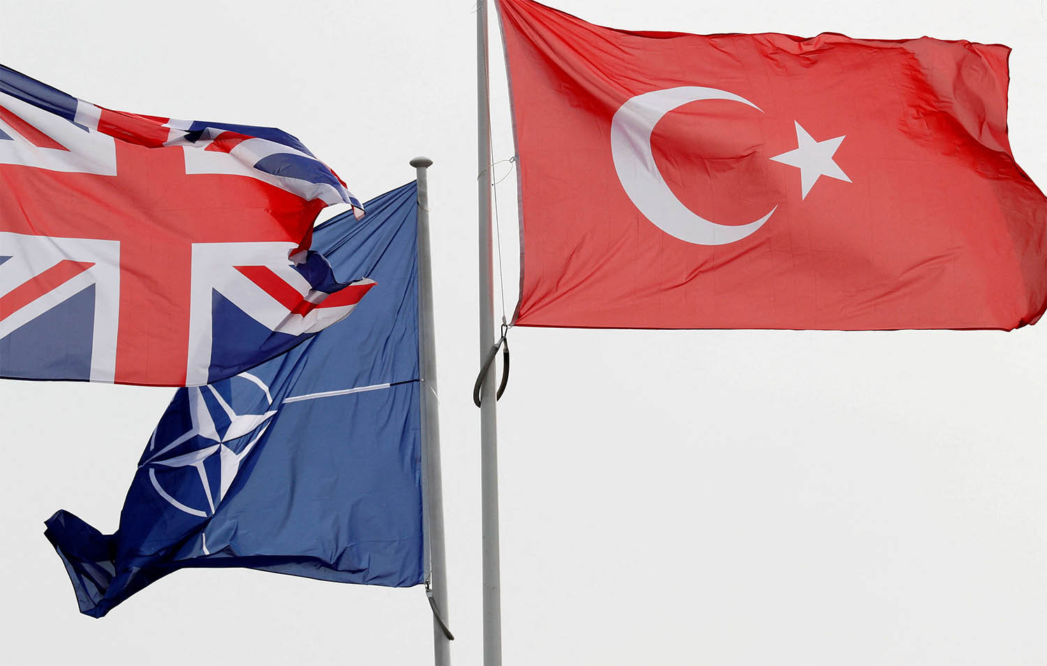 British and Turkish flags