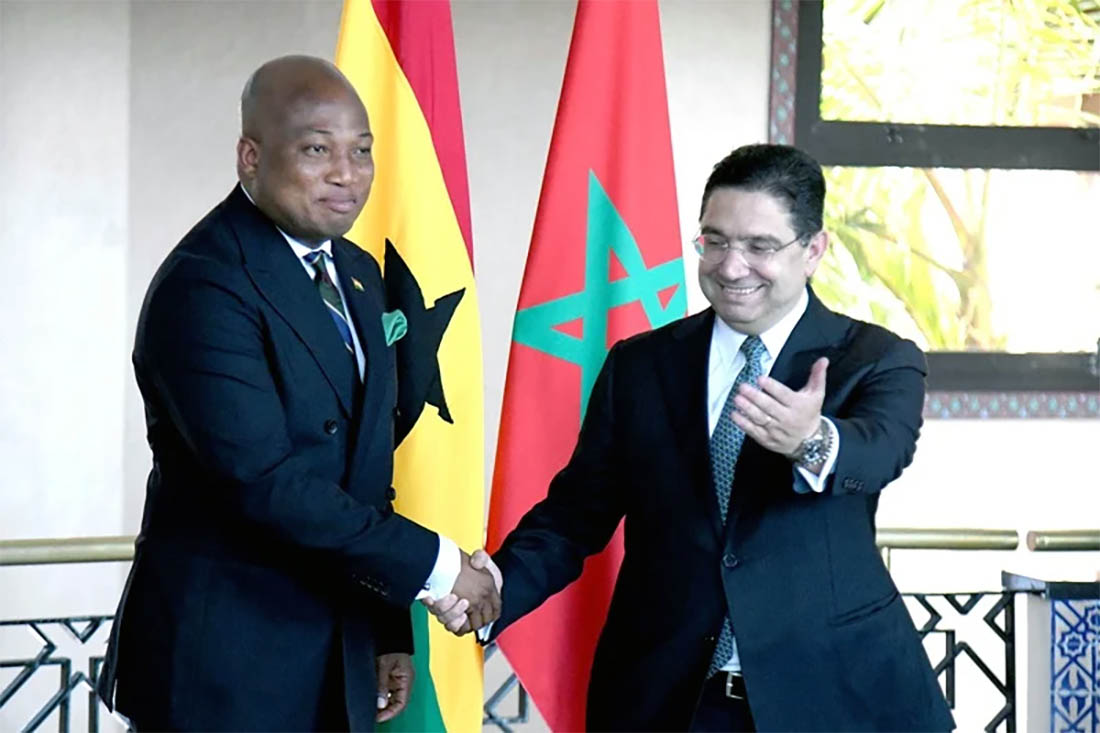 Ablakwa shaking hands with Bourita