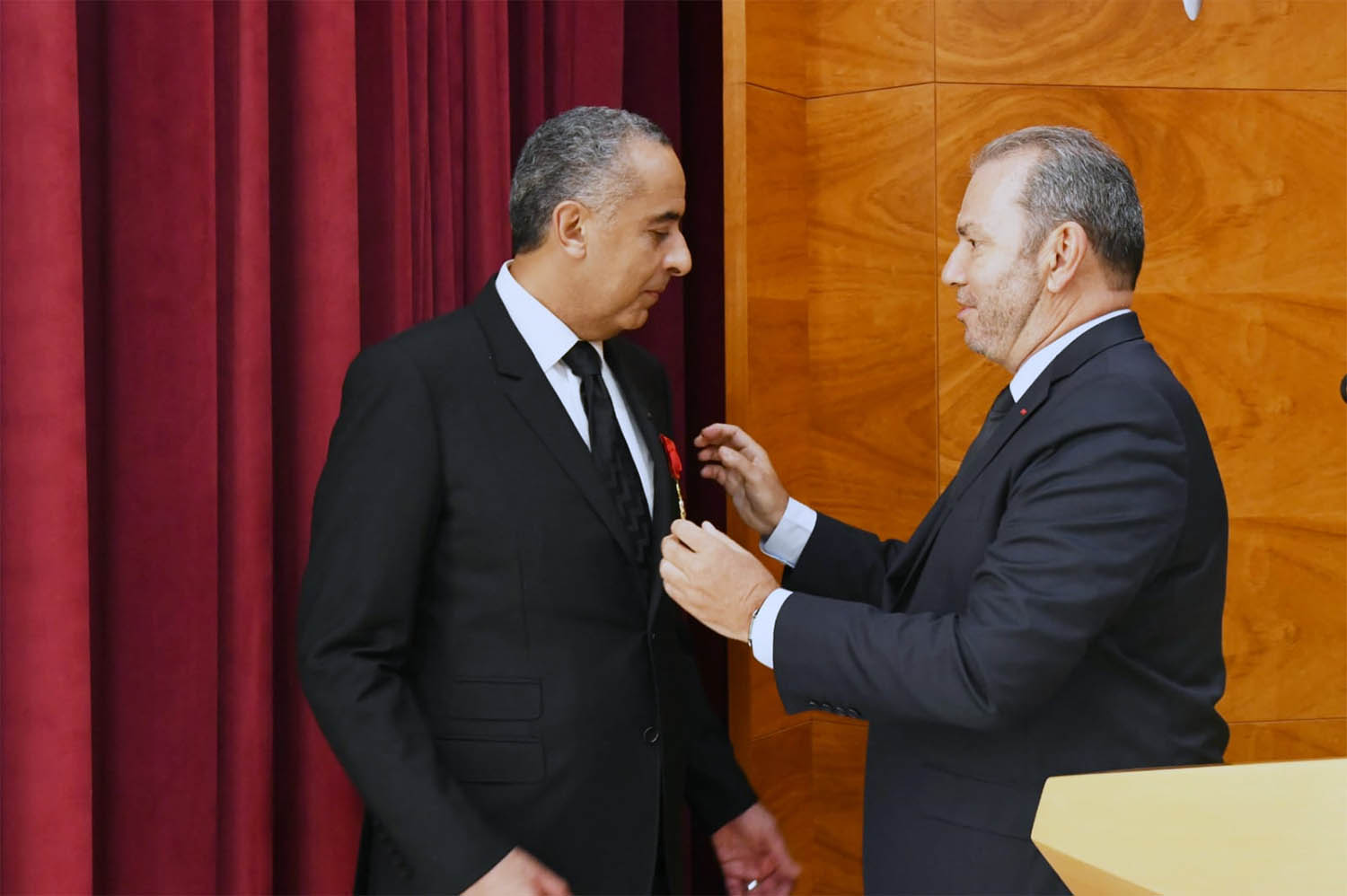 French Ambassador to Rabat presented the insignia and certificate of the Legion of Honour (Officer rank) to Hammouchi