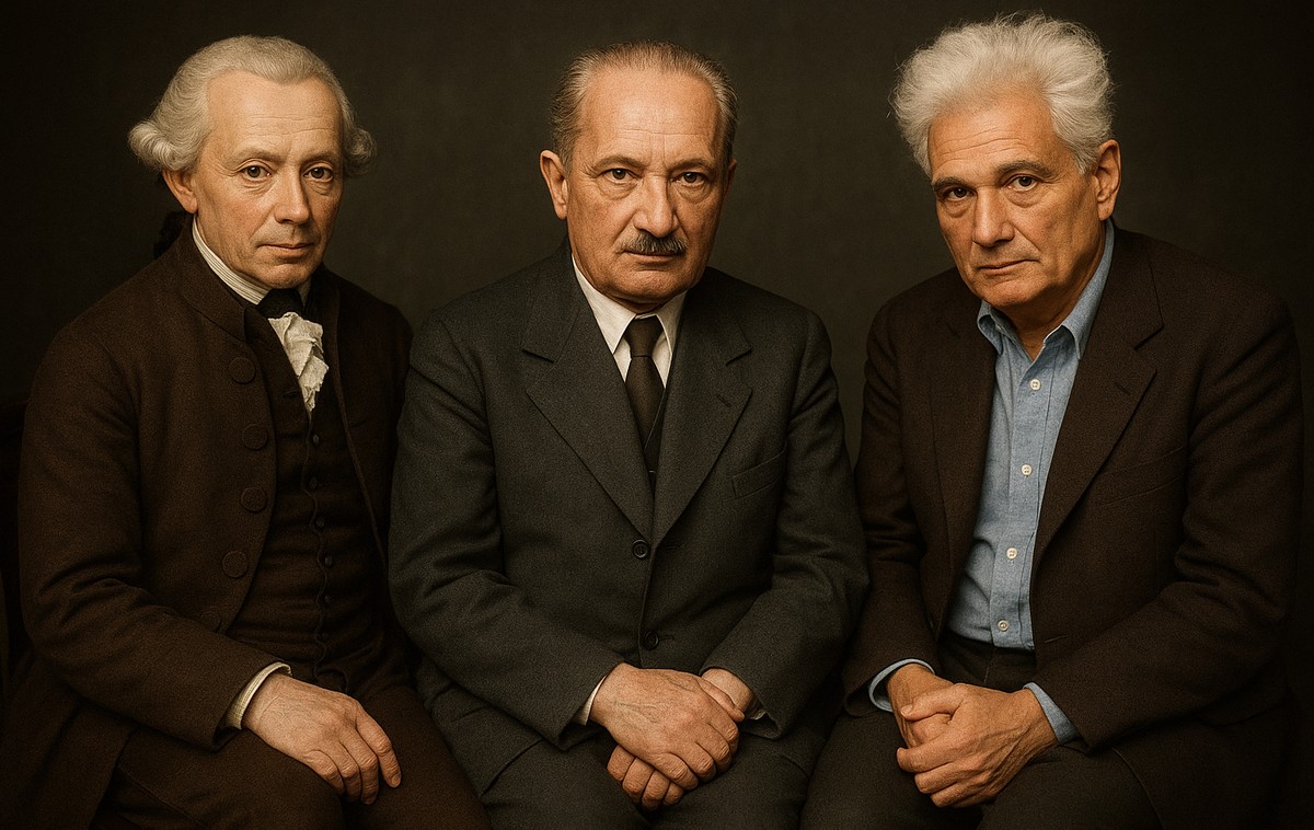 إيمانويل كانط، مارتن هايدغر، وجاك دريدا