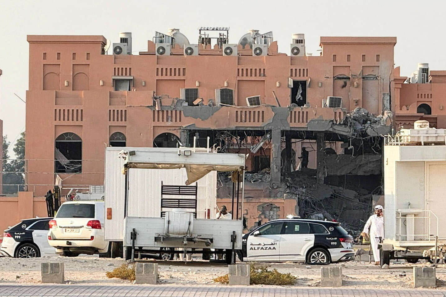 The scene of Israeli strikes on Hamas officials in Doha
