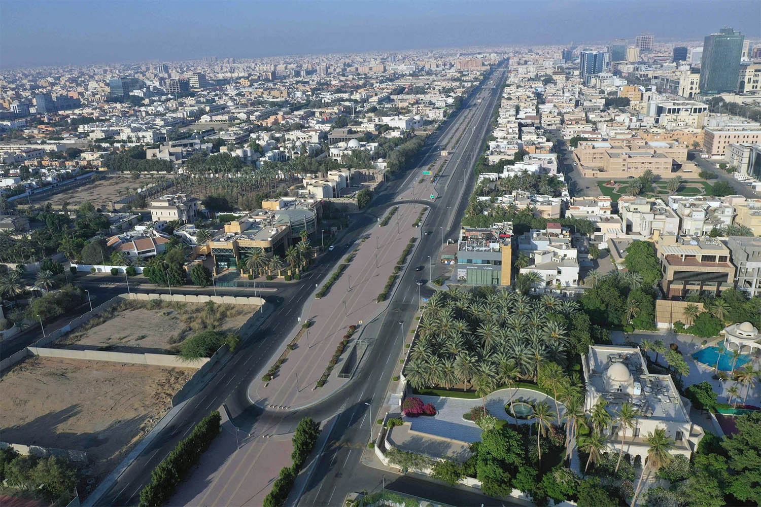 An aerial view of the Saudi coastal city of Jeddah