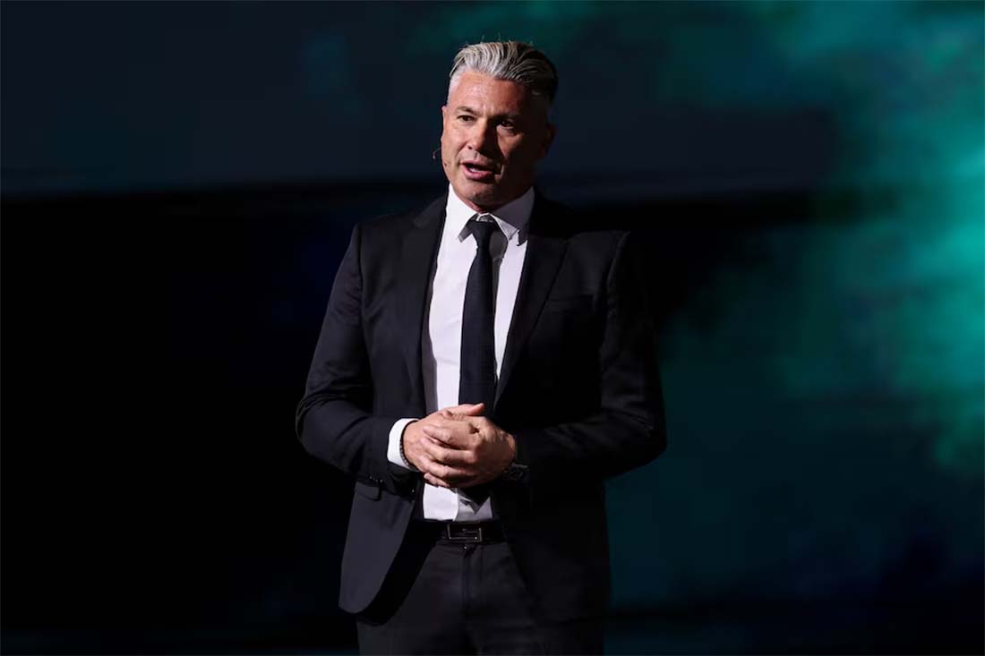 Humain CEO Tareq Amin speaking at the Fortune Global Forum in Riyadh