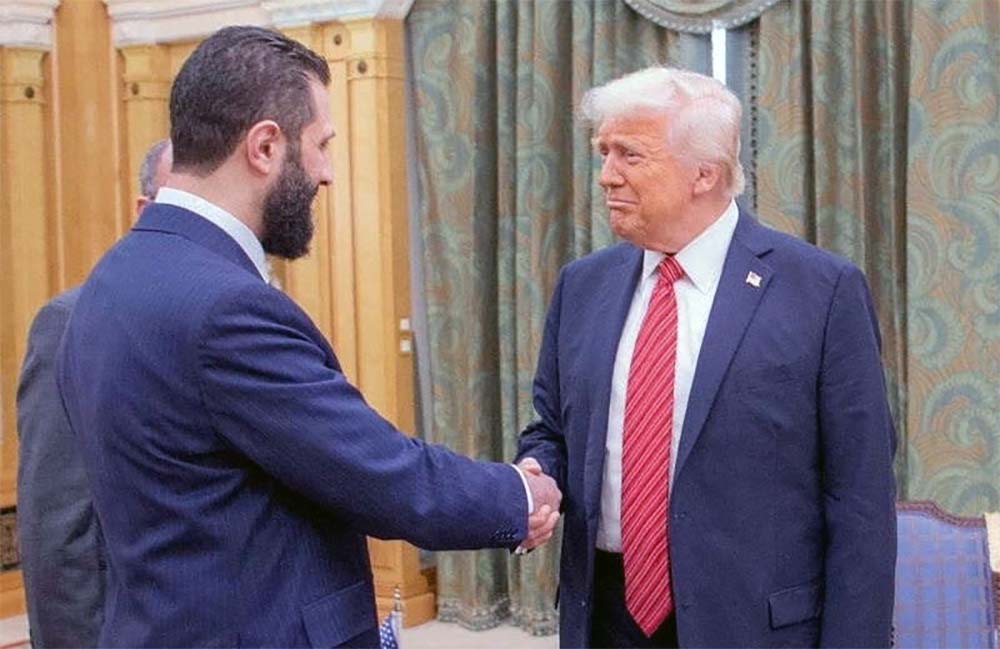 Trump first met with Sharaa in Saudi Arabia last May