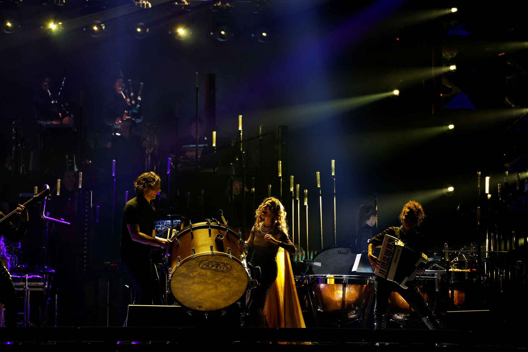 Musicians perform during German composer and music producer Hans Zimmers live concert as part of Riyadh Season, January 24, 2025. 