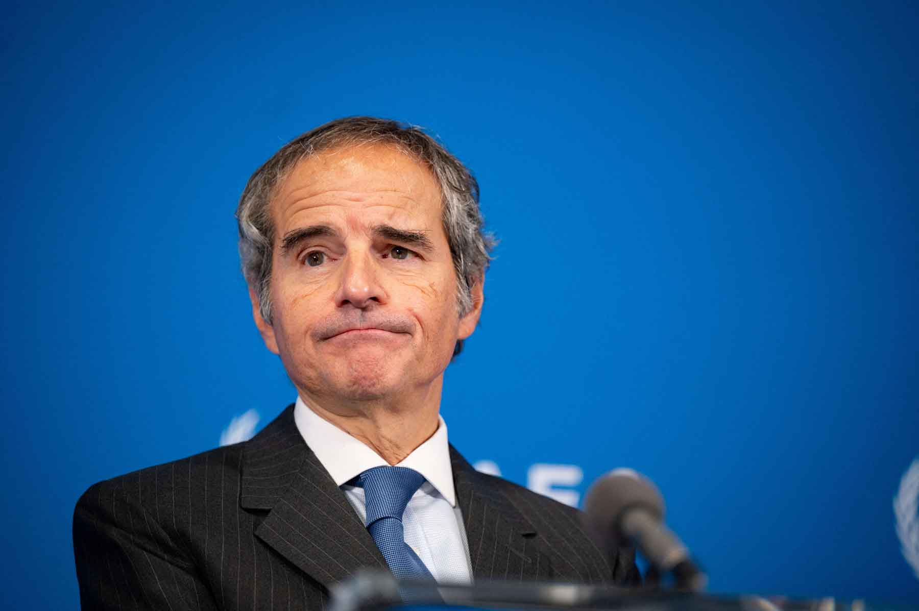 Director-General of the International Atomic Energy Agency (IAEA) Rafael Grossi holds a news conference in Vienna, November 19, 2025. 
