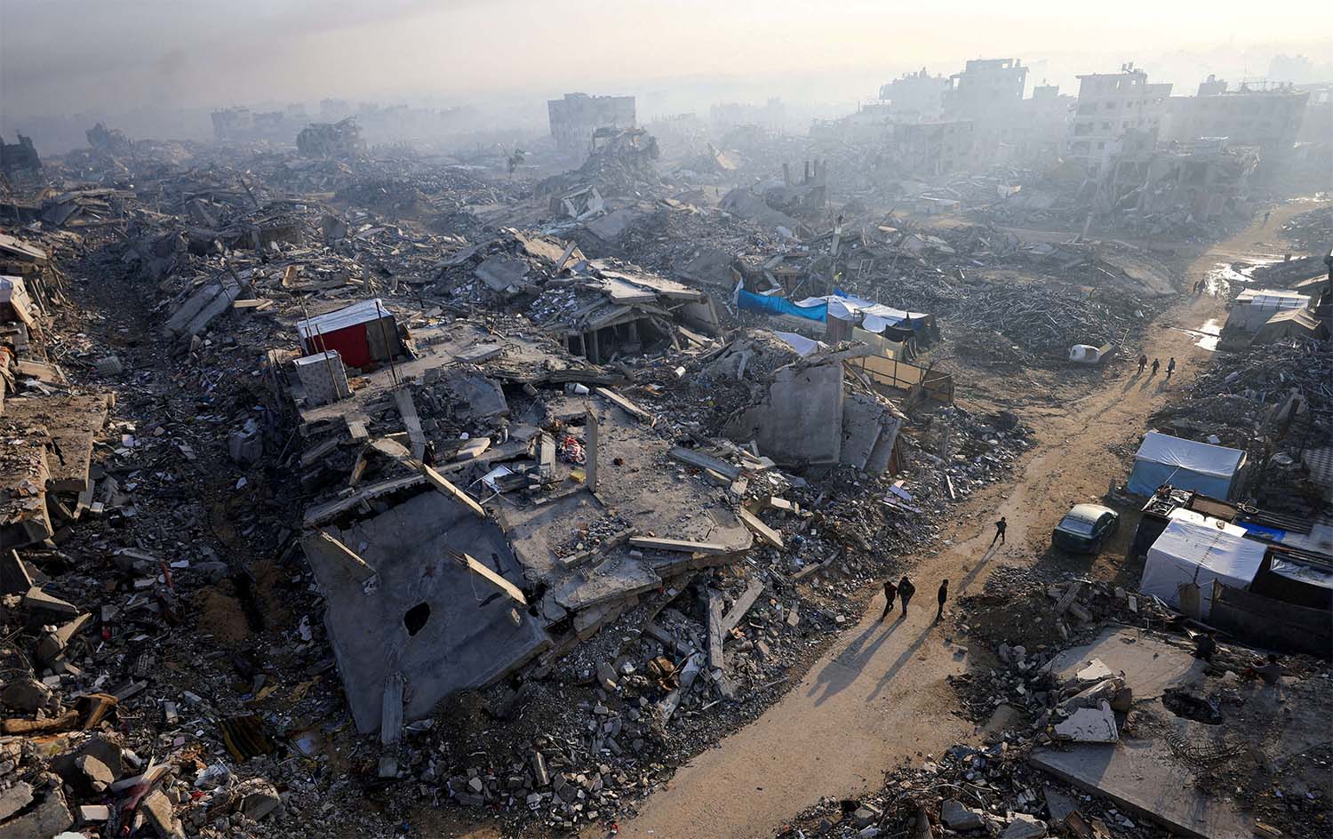 Gaza city turned into ruins by Israel