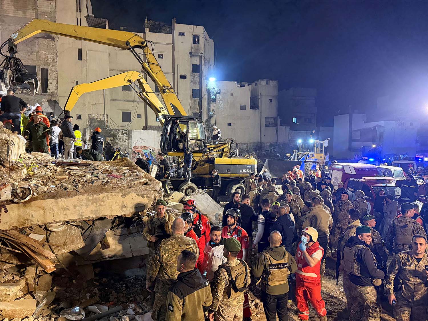 Rescue workers and residents had so far recovered three people alive from under the rubble