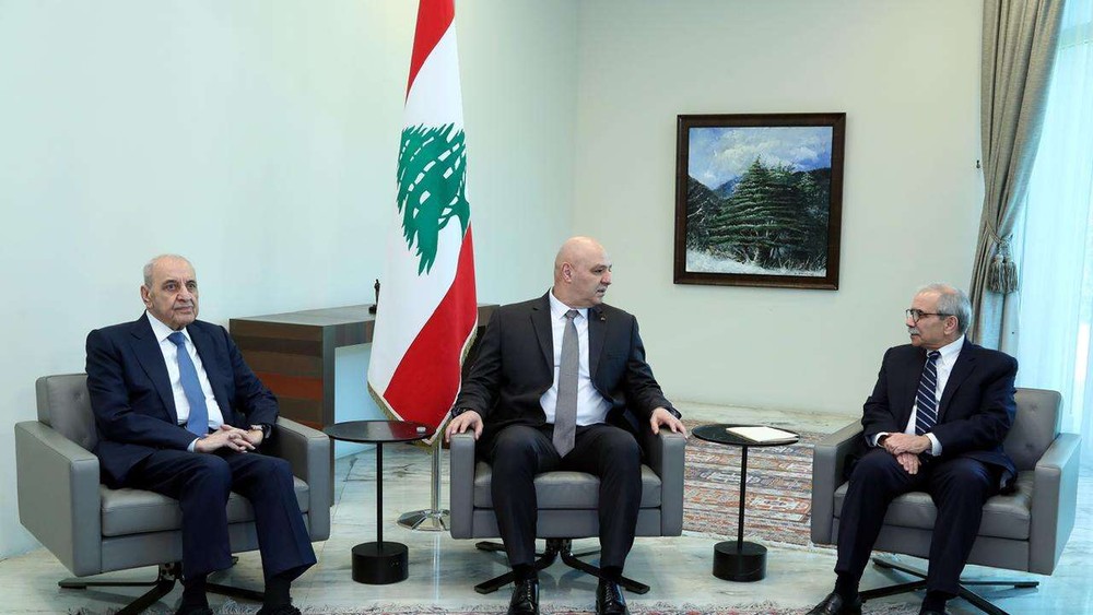 جوزيف عون ونواف سلام ونبيه بري