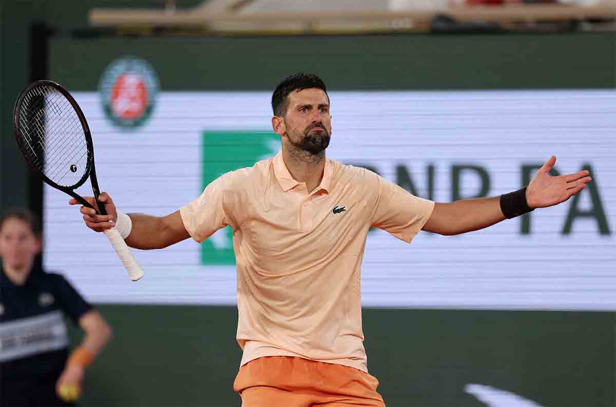 The Serb went past Roger Federer for the most Grand Slam men's singles appearances