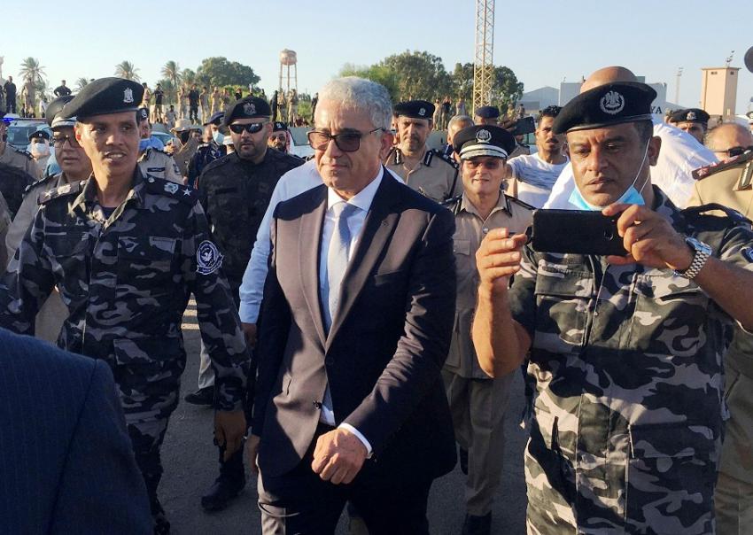 موكب وزير الداخلية في حكومة الوفاق الليبية فتحي باشاغا