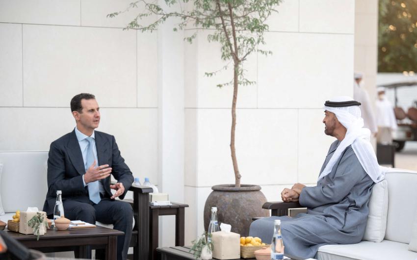 الأسد والشيخ محمد بن زايد بحثا آخر التطورات في سوريا وعدة قضايا مشتركة