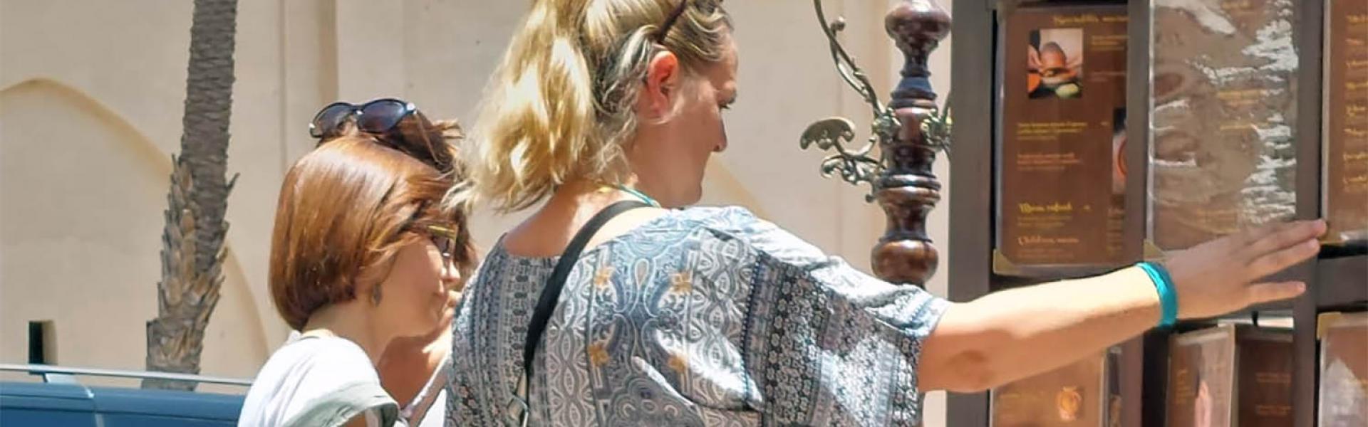 Foreign tourists in Marrakech