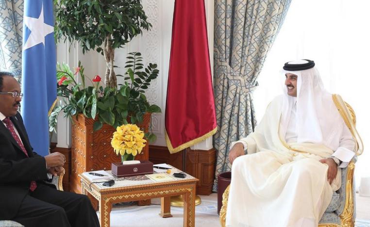 أمير قطر في لقاء سابق مع الرئيس الصومالي