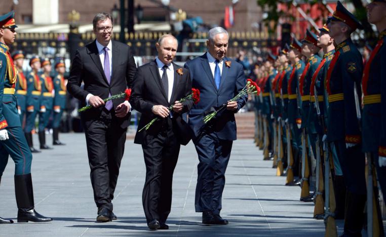 الرئيس الروسي فلاديمير بوتين ورئيس الوزراء الاسرائيلي بنيامين نتنياهو