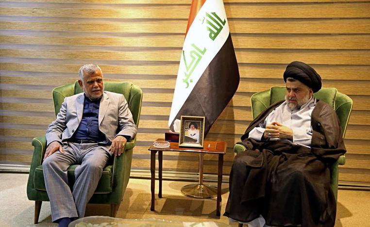 الزعيم الشيعي مقتدى الصدر يلتقي بقائد ميليشيا بدر هادي العامري