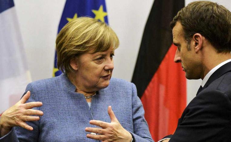 المستشارة الألمانية أنغيلا ميركل والرئيس الفرنسي امانويل ماكرون