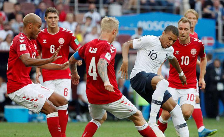 لقاء منتخب فرنسا والدنمارك في المونديال