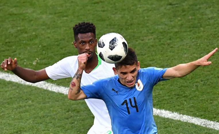 لقاء السعودية مع الاورغواي 