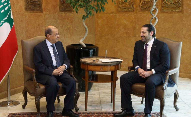 رئيس الوزراء اللبناني المكلف سعد الحريري والرئيس ميشال عون