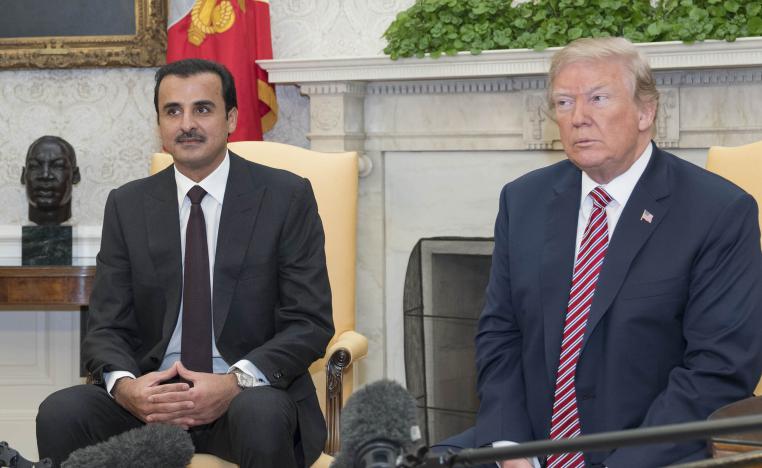 أمير قطر الشيخ تميم بن حمد والرئيس الأميركي دونالد ترامب
