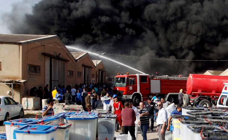 حريق صناديق الاقتراع في العراق