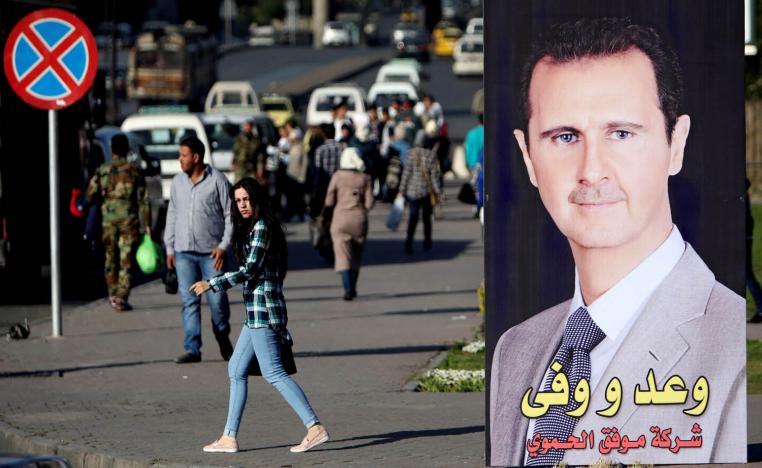 صورة للرئيس السوري بشار الأسد في وسط دمشق