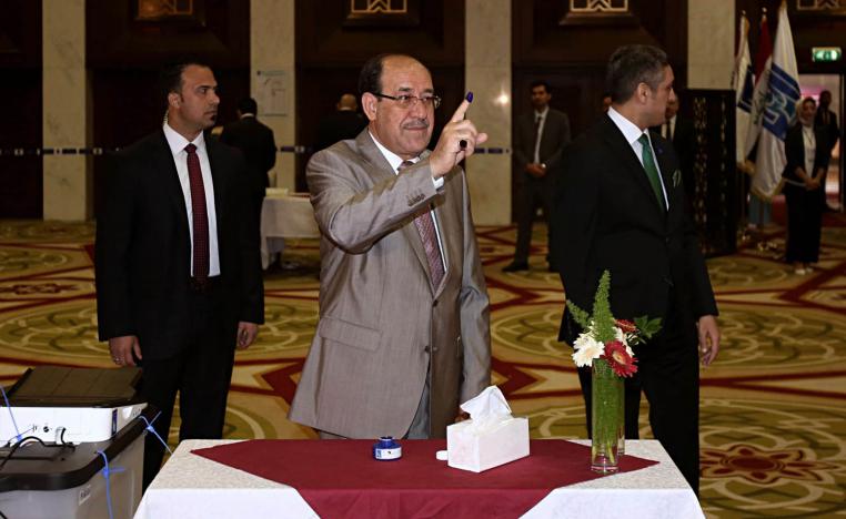 المالكي بعد التصويت في الانتخابات العراقية الأخيرة