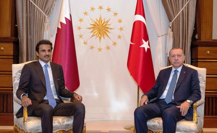 الرئيس التركي رجب طيب اردوغان وأمير قطر الشيخ تميم بن حمد آل ثاني