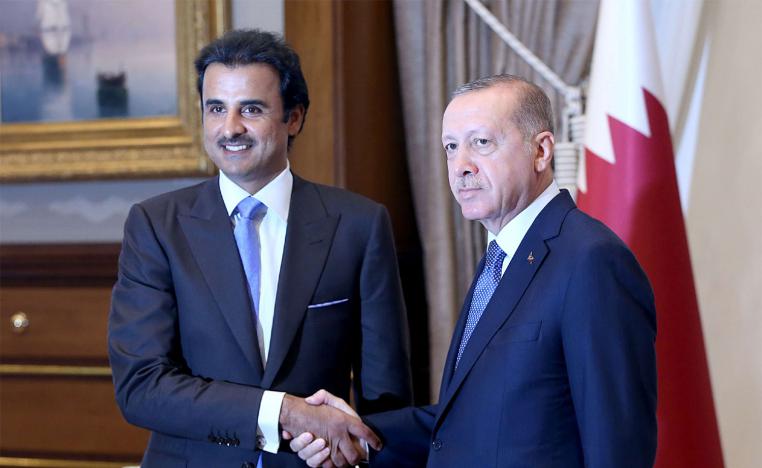 Emir of Qatar Sheikh Tamim bin Hamad al-Thani and Turkish President Tayyip Erdogan