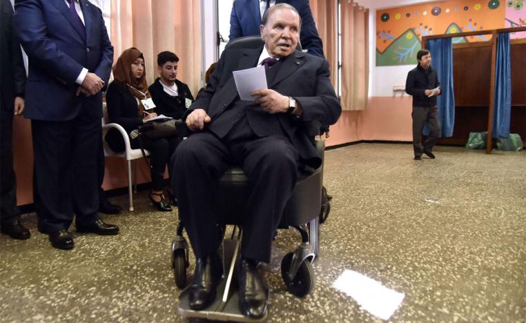 Algerian President Abdelaziz Bouteflika on a wheelchair