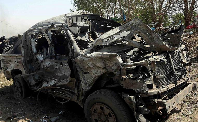 Car reportedly destroyed by air strikes on Hodeida