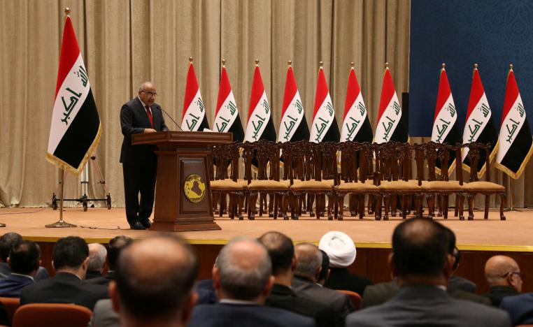 Iraq's Prime Minister-designate Adel Abdul Mahdi speaks to parliament.