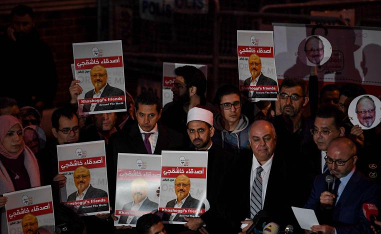 متظاهرون أمام القنصلية السعودية في اسطنبول