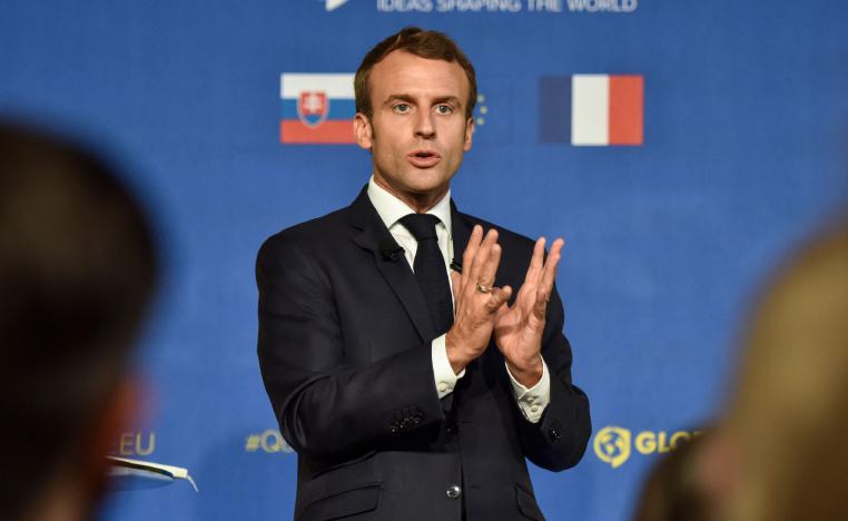 French President Emmanuel Macron speaks during the event 'Forming the Future of Europe' on 26 October 2018 in Bratislava, Slovakia.