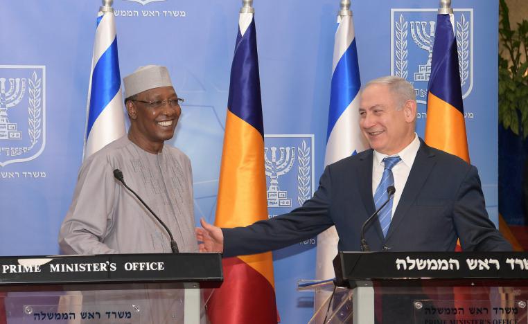 رئيس تشاد ادريس ديبي ورئيس الوزراء الإسرائيلي بنيامين نتنياهو