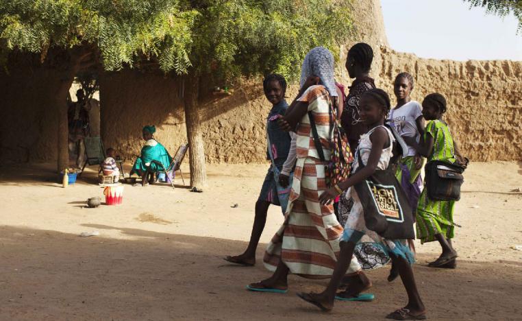 Girls walk to school in Gao, Mali.