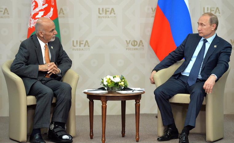 الرئيس الروسي فلاديمير بوتين والرئيس الأفغاني أشرف غني