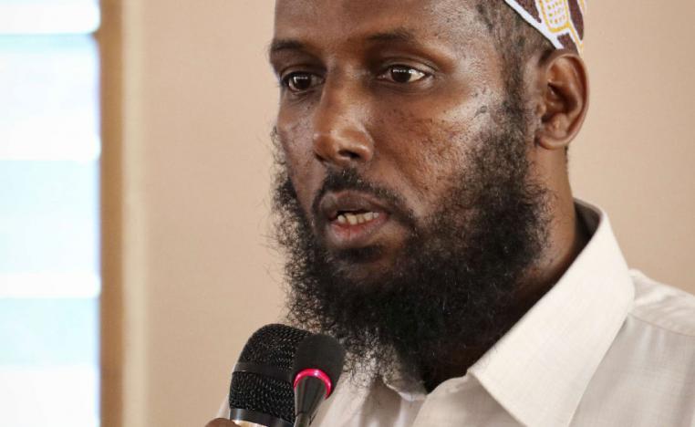 Mukhtar Robow, who was once deputy leader of Africa's deadliest Islamic extremist group the al-Qaida-linked al-Shabab, speaks at a press conference about his candidacy for a regional presidency, in Baidoa, Somalia.