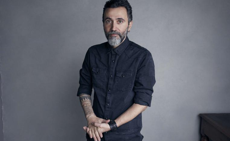 Director Talal Derki poses for a portrait to promote the film, "Of Fathers and Sons, at the Music Lodge during the Sundance Film Festival on Sunday, Jan. 21, 2018, in Park City, Utah.