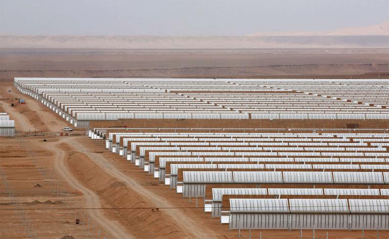 A thermosolar power plant is pictured at Noor II near the city of Ouarzazate, Morocco