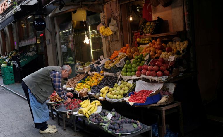 A vendor displays fruits in his shop in a local market in central Istanbul, Turkey October 9, 2018.