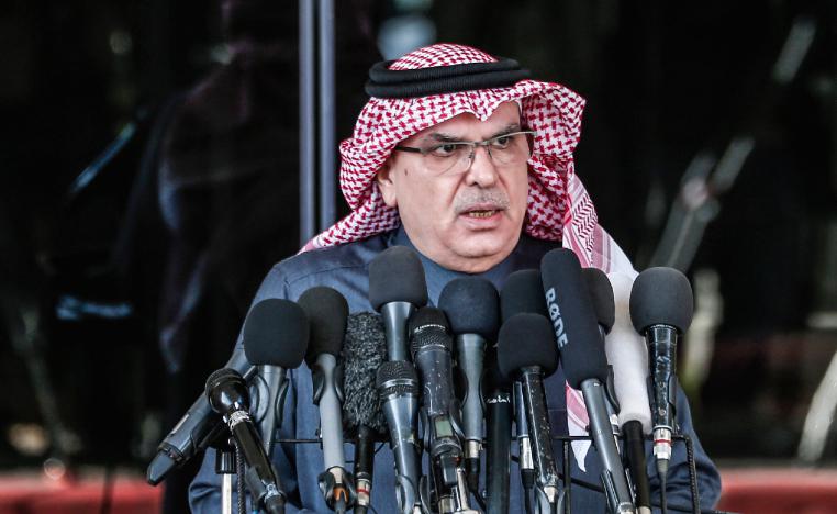 Mohammed al-Emadi, chairman of Qatar's National Committee for the Reconstruction of Gaza, speaks during a press conference in Gaza City on January 25, 2019.
