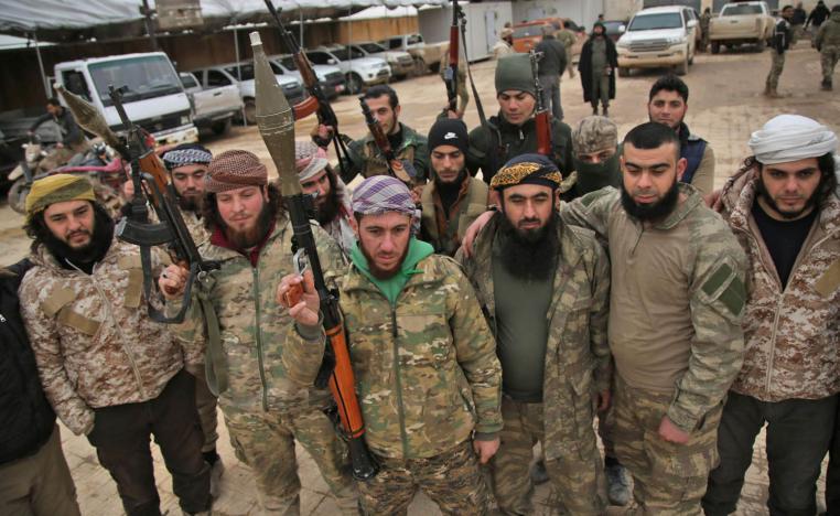 مقاتلون اسلاميون مدعومون من تركيا في ريف حلب