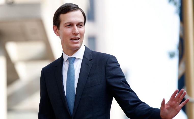 In this Aug. 29, 2018 photo, White House adviser Jared Kushner waves as he arrives at the Office of the United States Trade Representative for talks on trade with Canada, in Washington. (AP)
