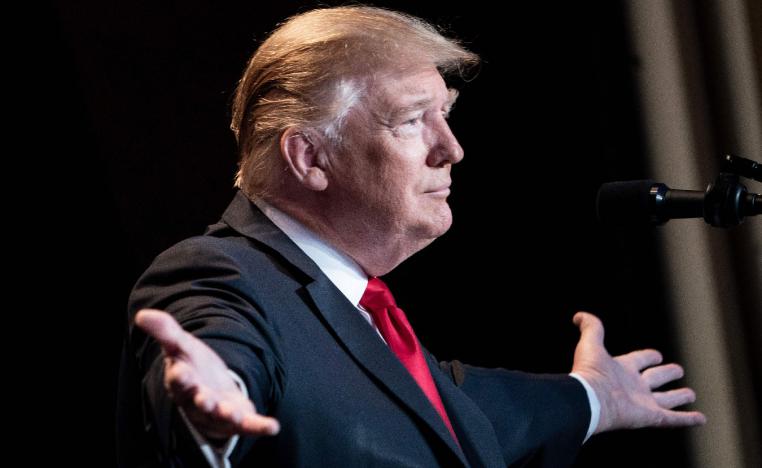 US President Donald Trump speaks during the National Prayer Breakfast on February 7, 2019 in Washington, DC.