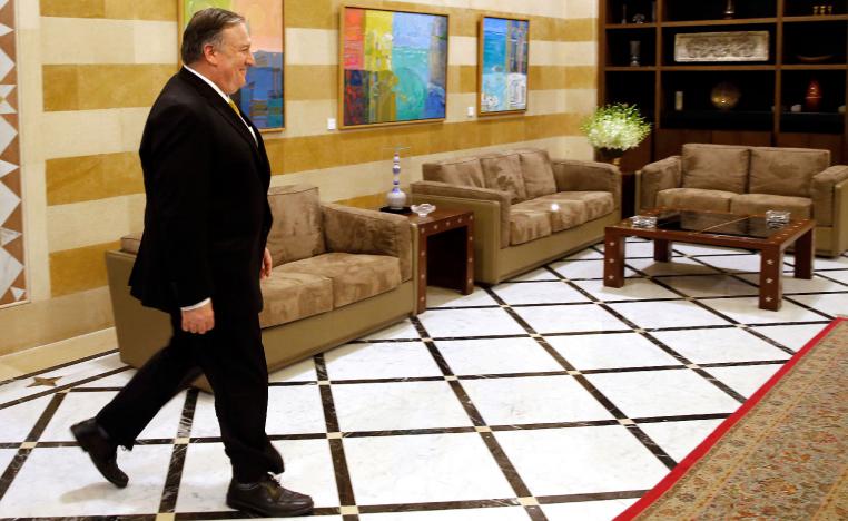 U.S. Secretary of State Mike Pompeo, arrives at the Government House to meets with Lebanese Prime Minister Saad Hariri, in Beirut, Lebanon, Friday, March. 22, 2019.