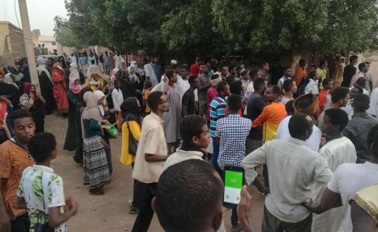 Sudanese protesters take part in an anti-government demonstration in Khartoum on February 15, 2019.